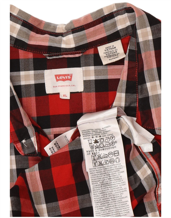 Мужская рубашка Levi's XL в красную клетку, хлопок