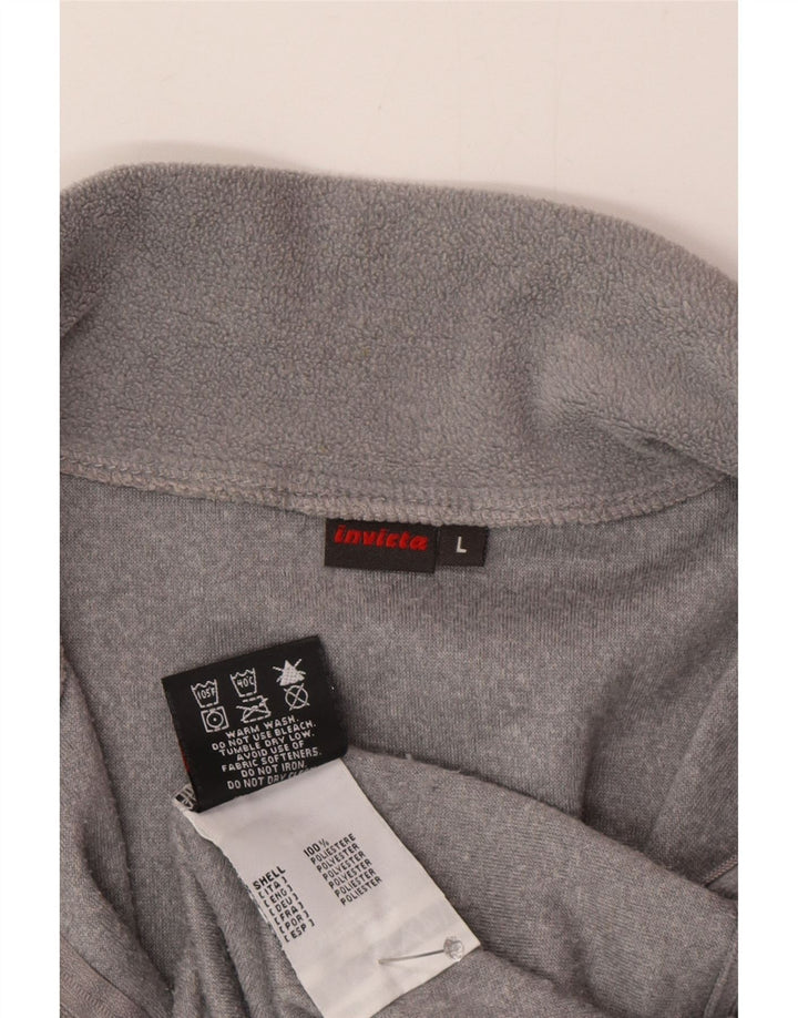 Мужской флисовый джемпер Invicta с воротником на молнии, большой размер, серый полиэстер