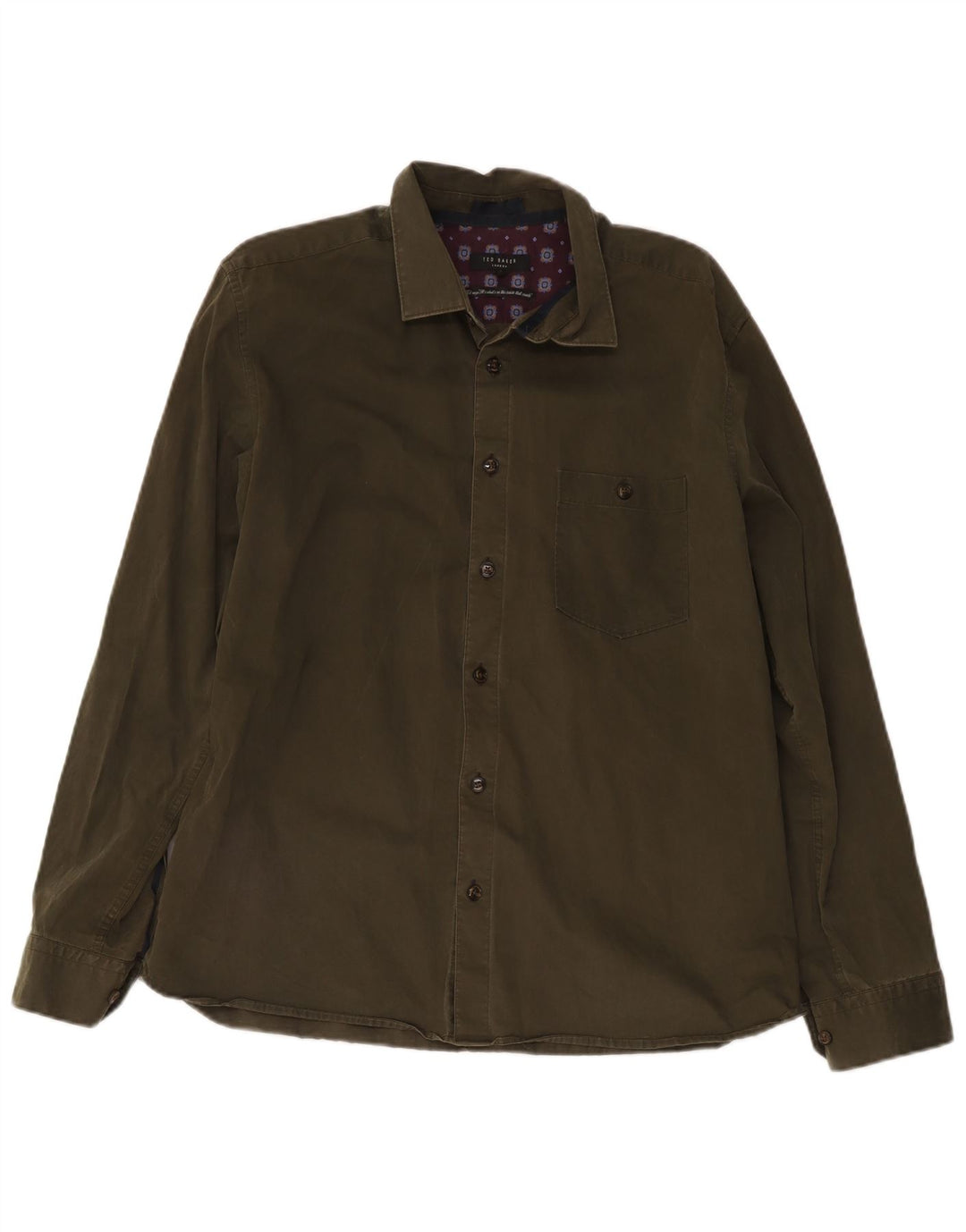 Мужская рубашка Ted Baker, размер 5 XL, цвет хаки, хлопок