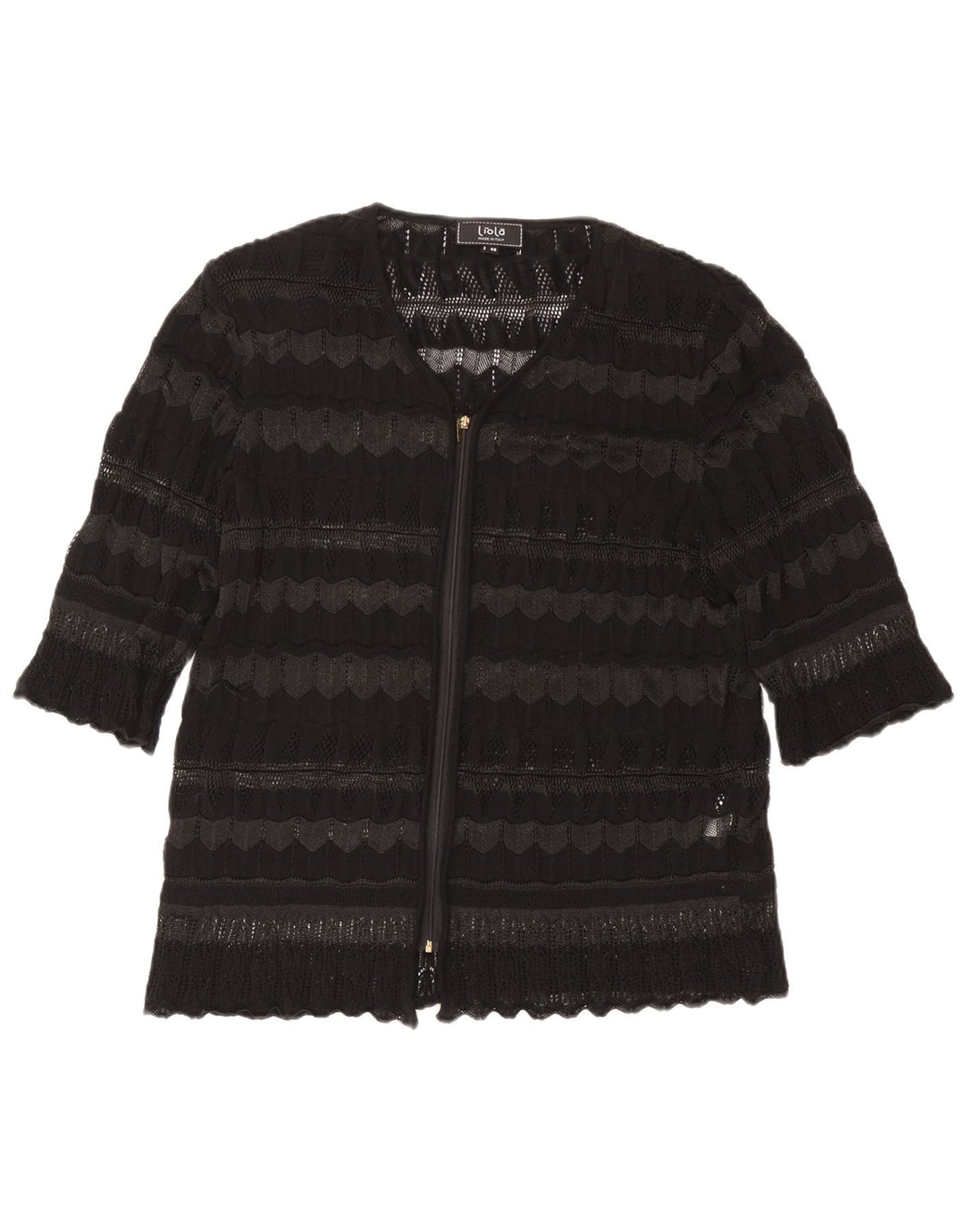 Женский кардиган с короткими рукавами Liola IT 48 XL в черную полоску