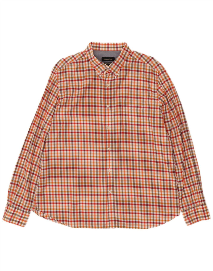 Мужская рубашка Massimo Dutti 2XL желтая клетка