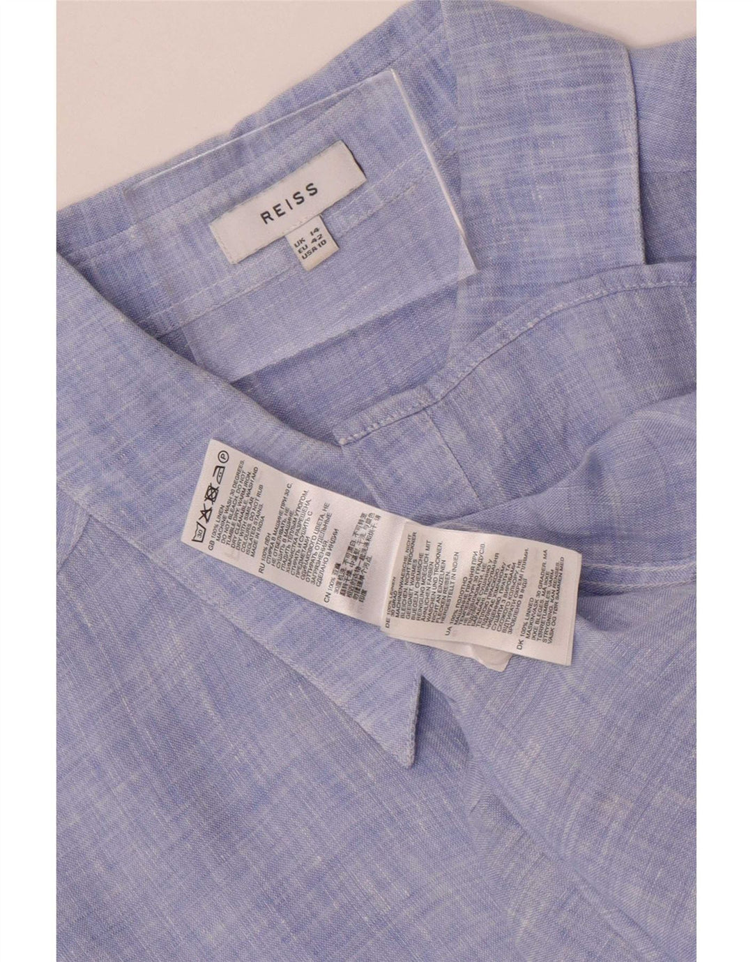 Рубашка женская Reiss UK 14, большая синяя льняная