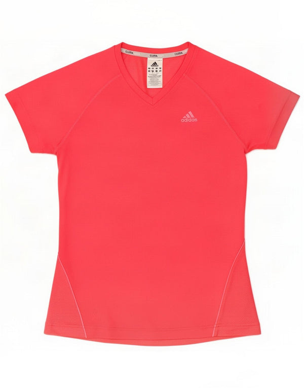 Adidas Женская футболка Climacool Top UK 12 Средний розовый полиэстер