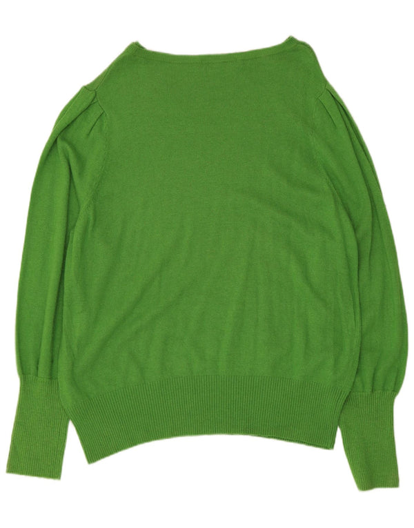 Женский джемпер с вырезом «лодочка» Marks & Spencer, Великобритания 22, 3XL, зеленый вискоза