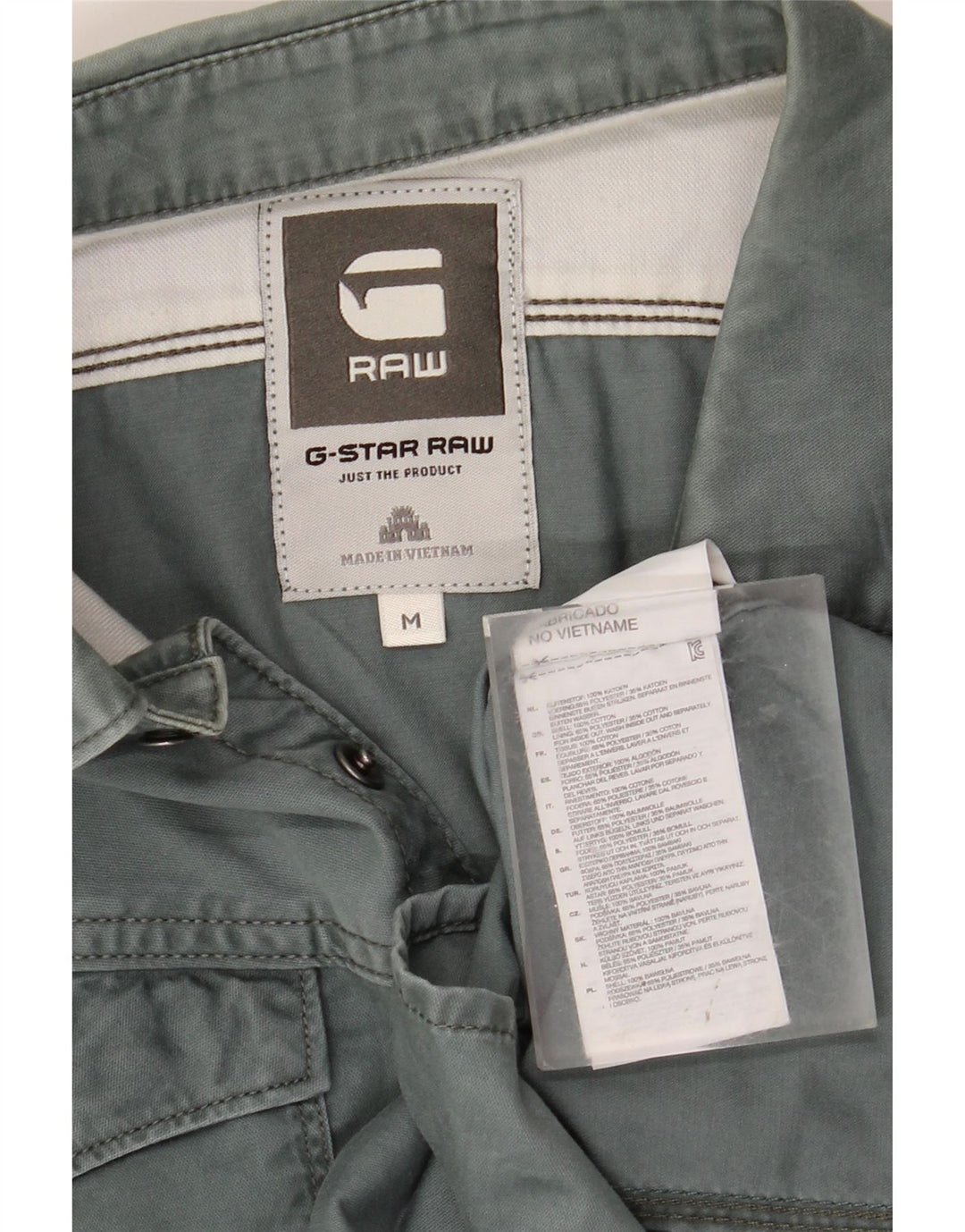 Мужская рубашка G-STAR из хлопка среднего синего цвета