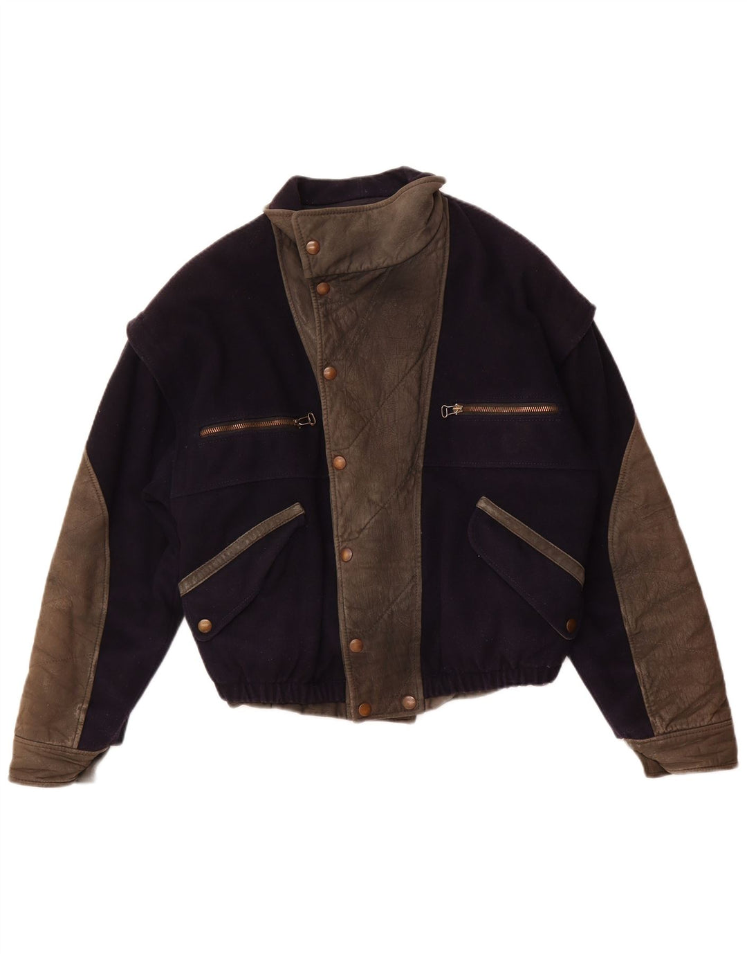 VITTORIO FORTI Женский бомбер IT 46 Большой Темно-Синий Вискоза