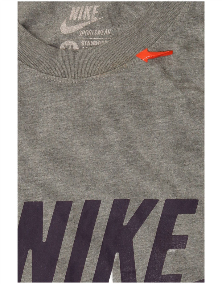 Мужская футболка с рисунком Nike Top XL, серый хлопок с крапинками