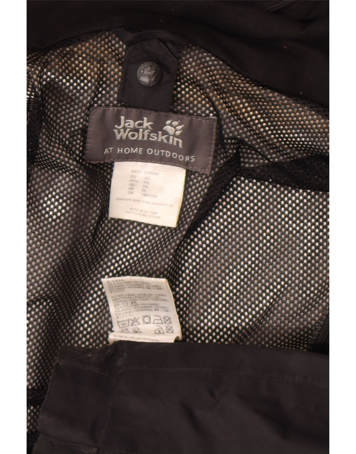 Мужская дождевик с капюшоном Jack Wolfskin UK 50 3XL, черный полиамид