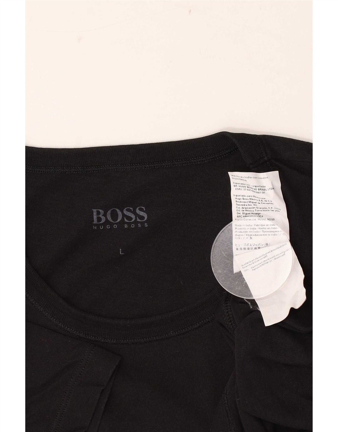 Мужская футболка Hugo Boss, большой черный хлопок