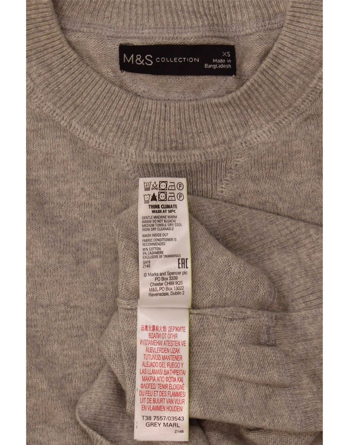 Мужской джемпер с круглым вырезом Marks & Spencer XS, серый хлопок