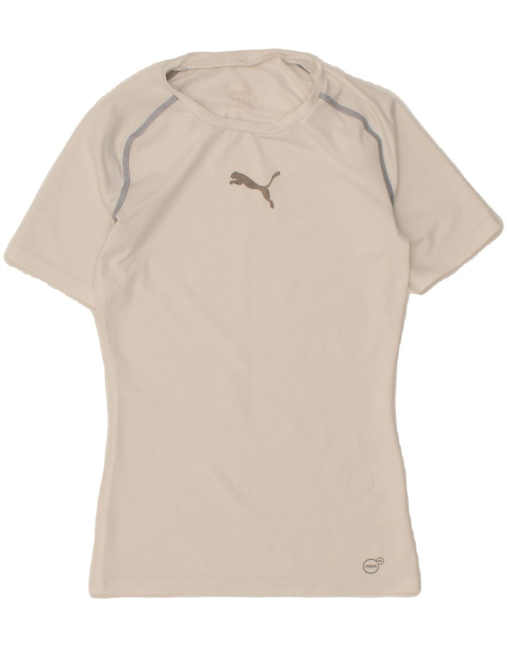PUMA Mens Graphic T-Shirt Top XS White Polyester Vintage Puma and Second-Hand Puma from Messina Hembry 