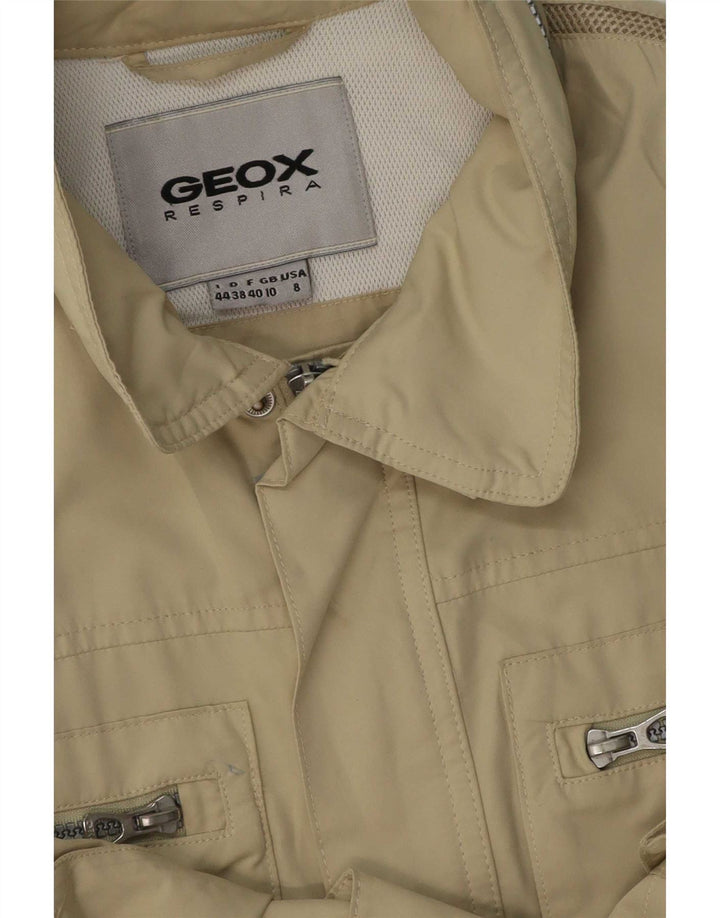 Женская куртка Geox Respira с капюшоном UK 10, маленькая, бежевый, полиэстер