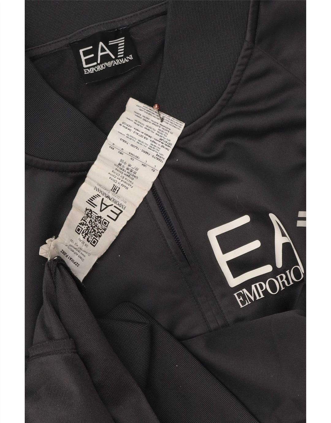 Emporio Armani Мужская спортивная куртка с графическим рисунком, большая серая полиэстер