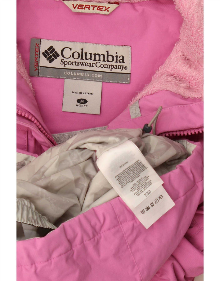 Женская дождевик с капюшоном Columbia UK 14, нейлон среднего розового цвета
