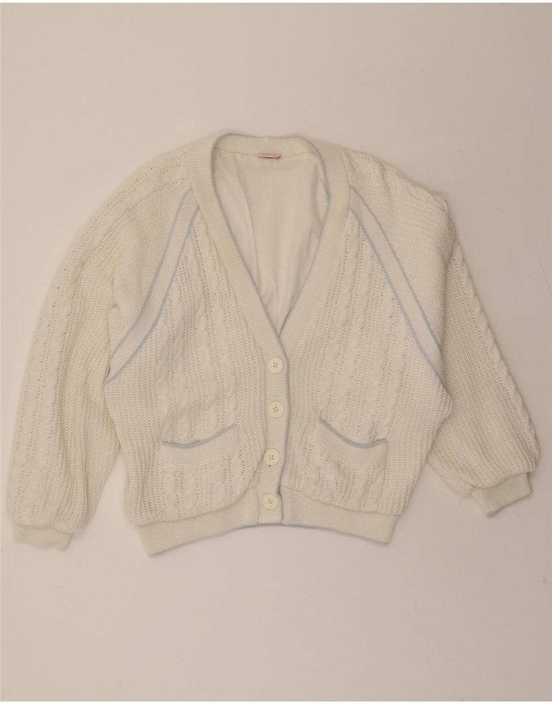MONDI Womens Oversized Cardigan Sweater EU 42 Large White Vintage Mondi and Second-Hand Mondi from Messina Hembry 