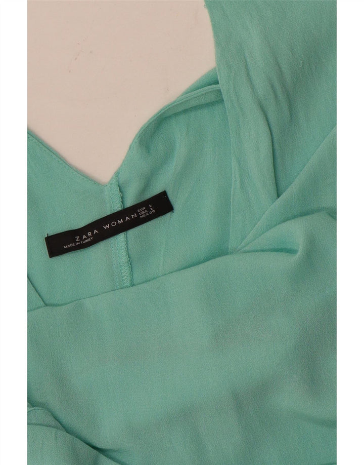 Женская блузка Zara Top UK 14, большой бирюзовый цвет