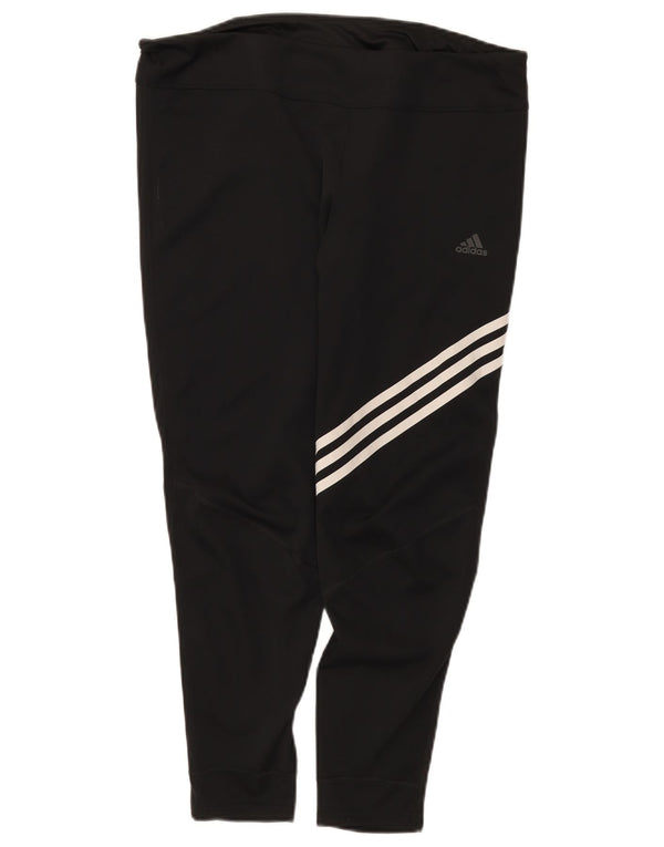 Женские капри для бега Adidas UK 20/22 XL, черные, полиэстер, спортивные