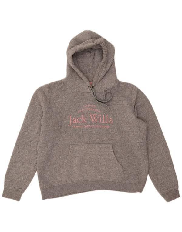 Женский джемпер свободного кроя с капюшоном Jack Wills UK 18 XL, серый хлопок