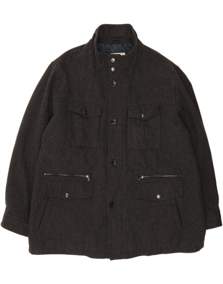MICHAEL KORS Mens Overcoat UK 46 3XL Grey Wool Vintage Michael Kors and Second-Hand Michael Kors from Messina Hembry 