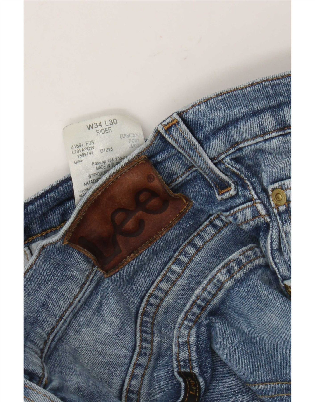 Мужские прямые джинсы Lee Rider W34 L26, синие, хлопок
