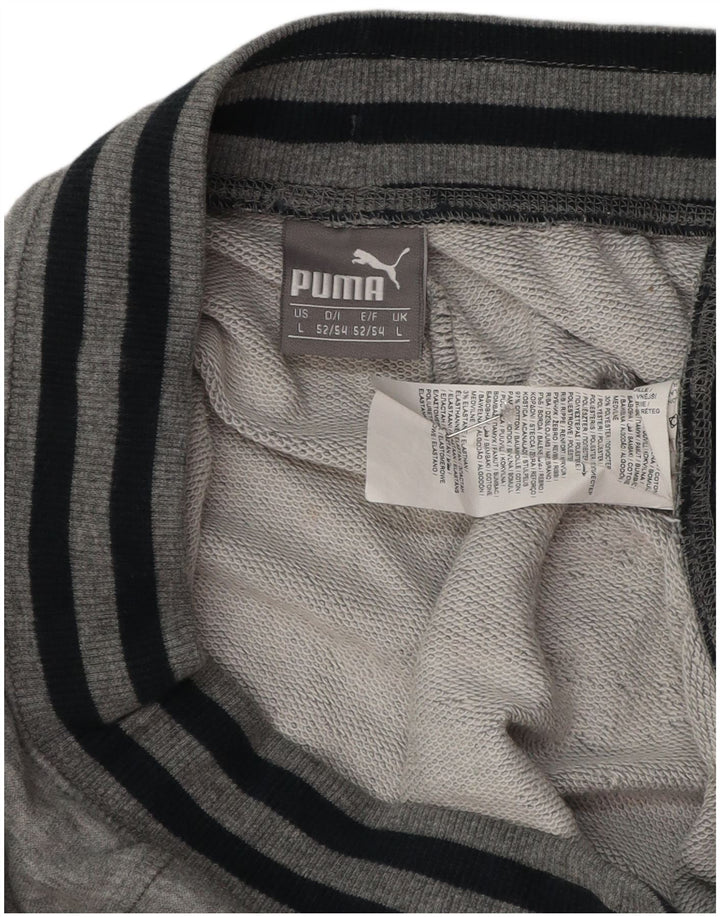 Мужские спортивные шорты с рисунком Puma, большие серые, хлопок