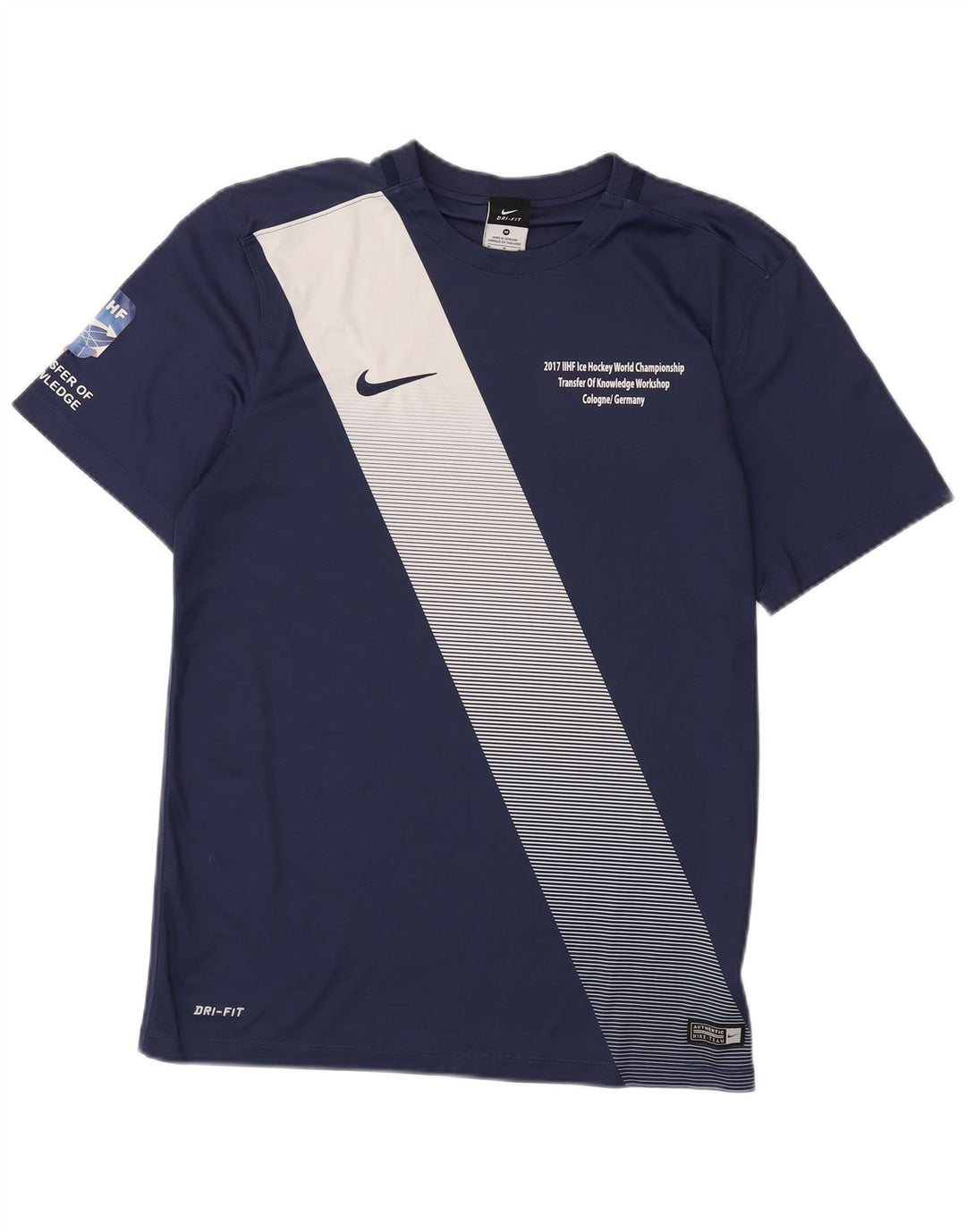 Мужская футболка Nike Dri Fit с графикой, средний темно-синий цветной блок