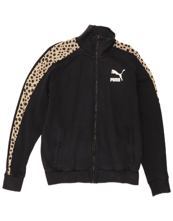 Женский спортивный костюм оверсайз Puma UK 10, маленький черный с животным принтом