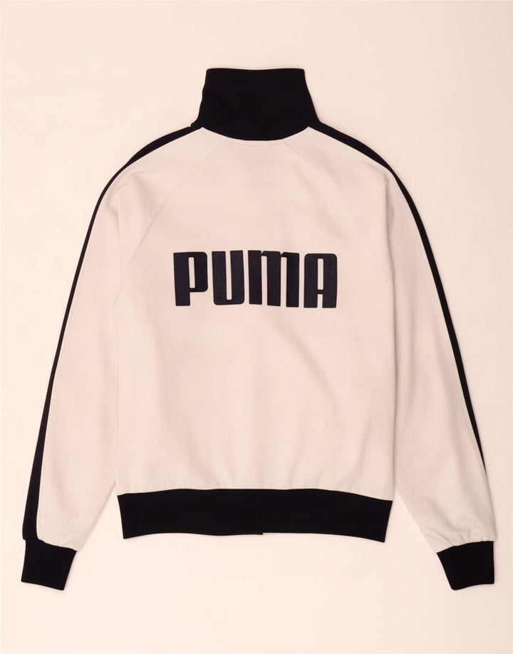 Puma Мужской спортивный костюм с графическим принтом, верхняя куртка, средний белый, полиэстер с цветными блоками