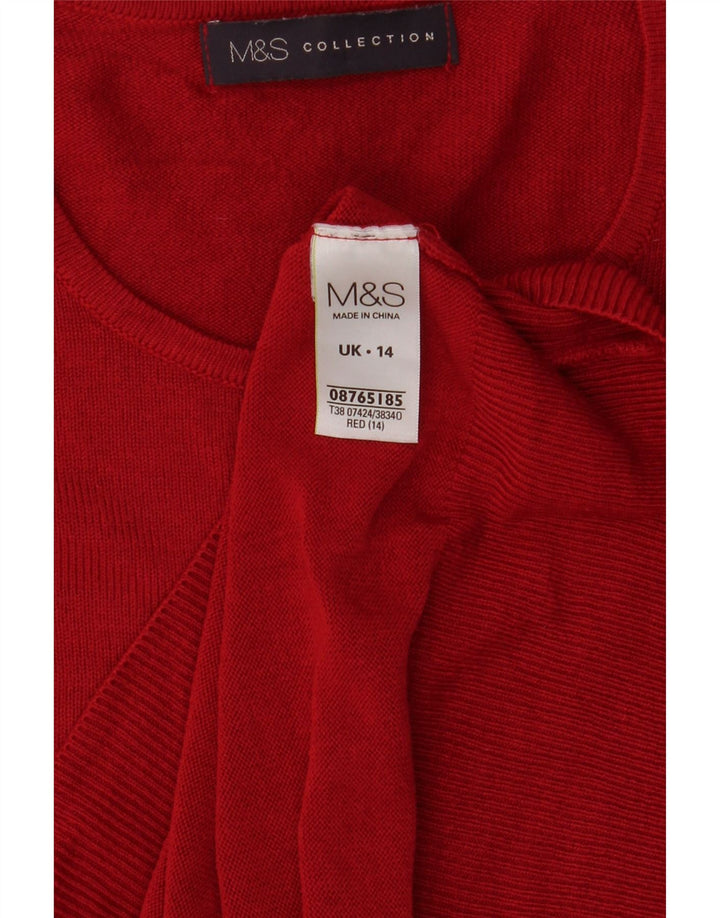 Женский джемпер с круглым вырезом Marks & Spencer, Великобритания 14, большой красный