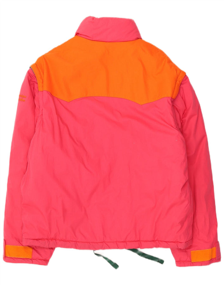 AMERICAN SYSTEM Womens Padded Jacket UK 16 Large Pink Colourblock
