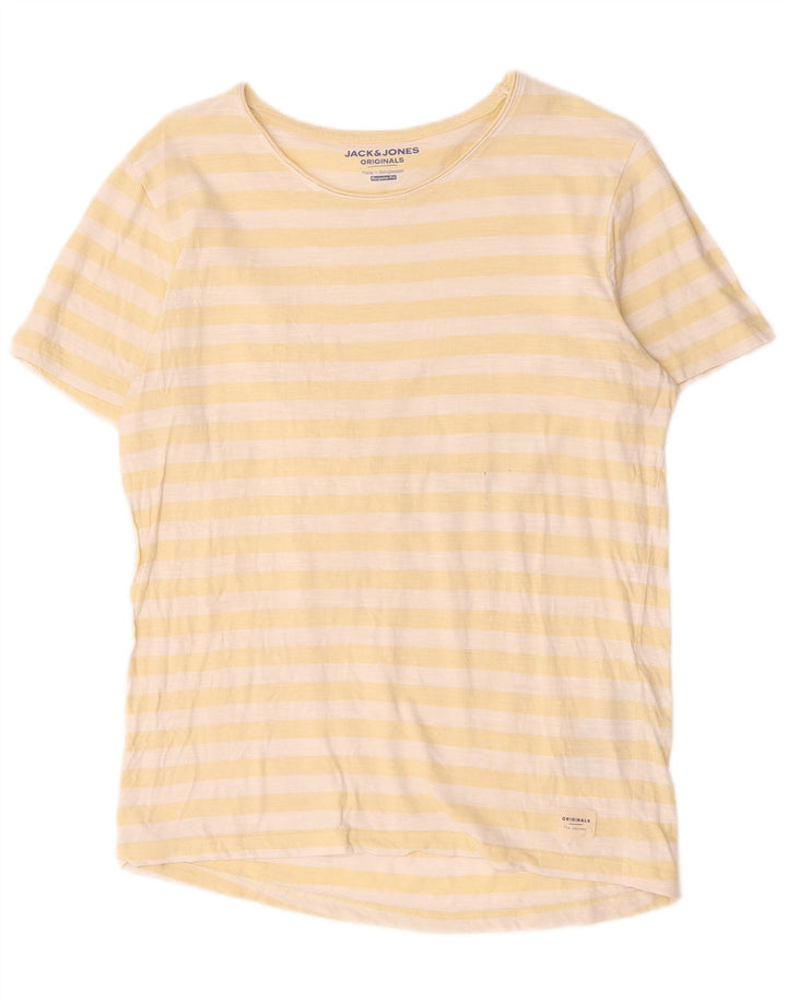 Мужская футболка Jack & Jones из хлопка средней желтой полоски