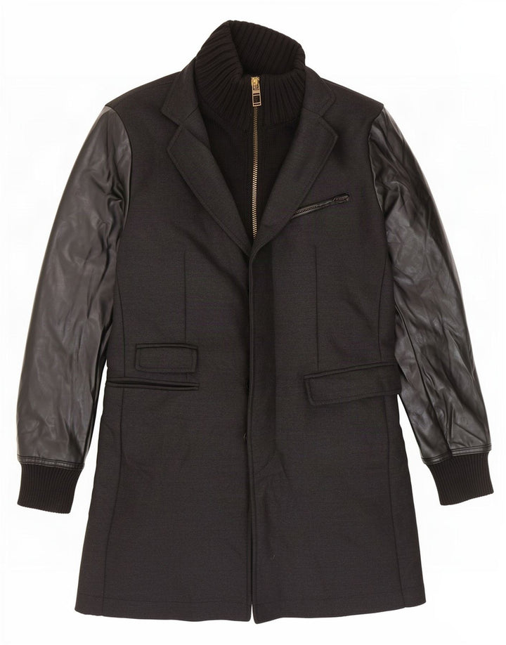 Мужское пальто Zara UK 44 2XL, черный полиэстер