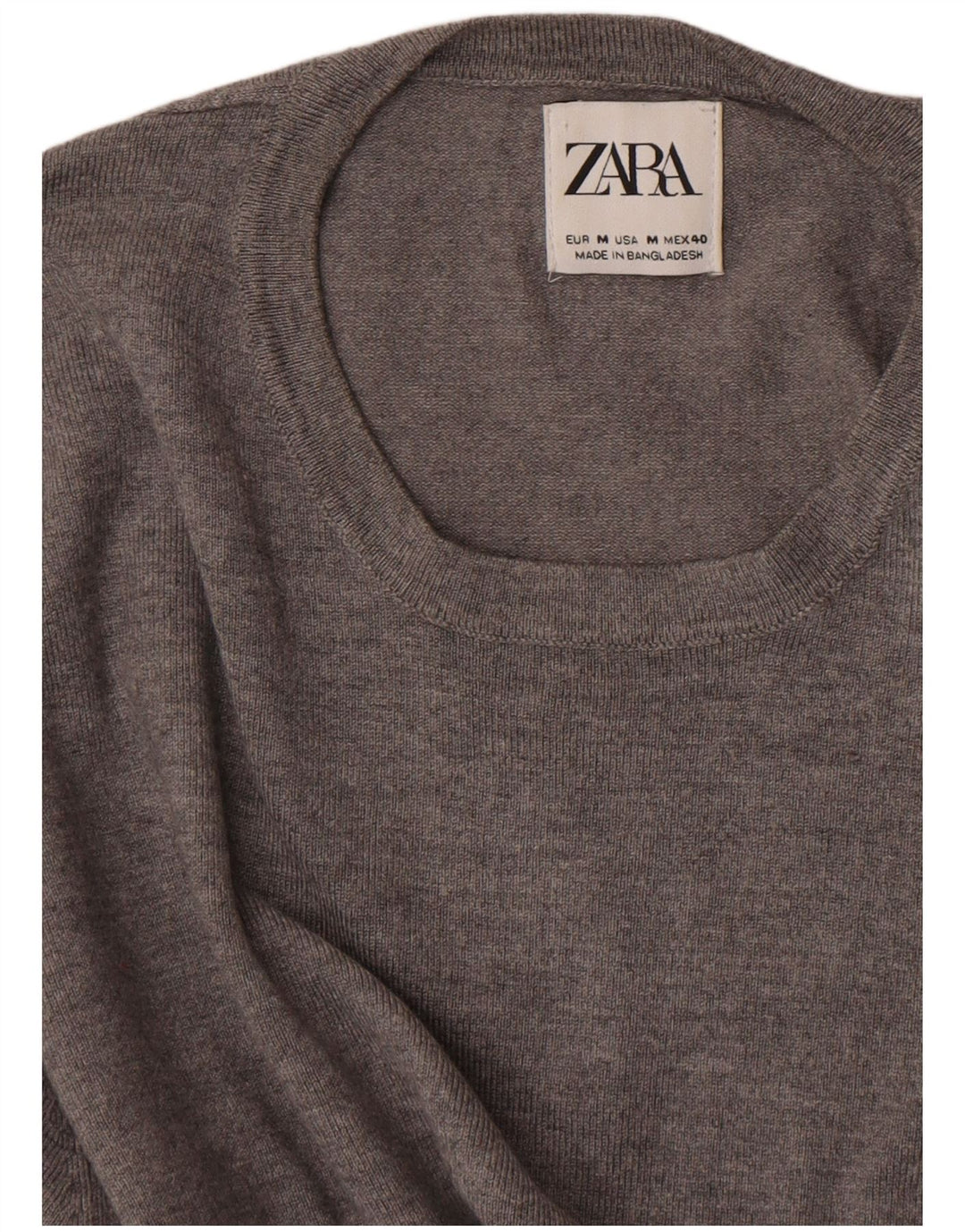 Мужской джемпер с круглым вырезом Zara, средний серый