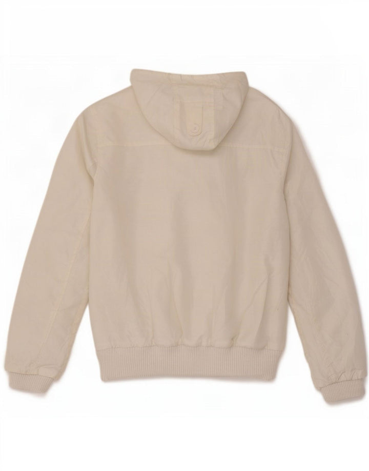 Мужская куртка-бомбер Jack & Jones с капюшоном UK 38, средний белый полиэстер