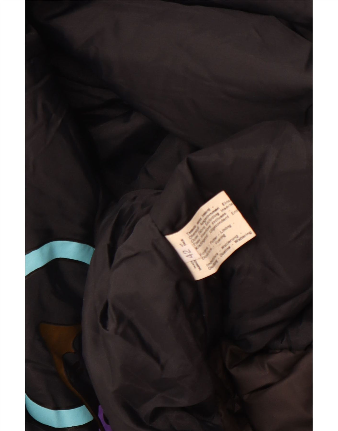 Винтажная женская ветровка EU 42, большой черный полиэстер с геометрическим рисунком