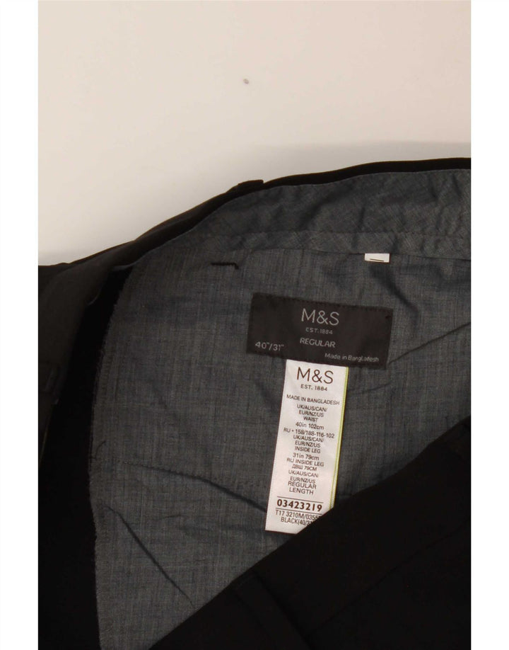 Мужские классические брюки Marks & Spencer W40 L31, черный полиэстер