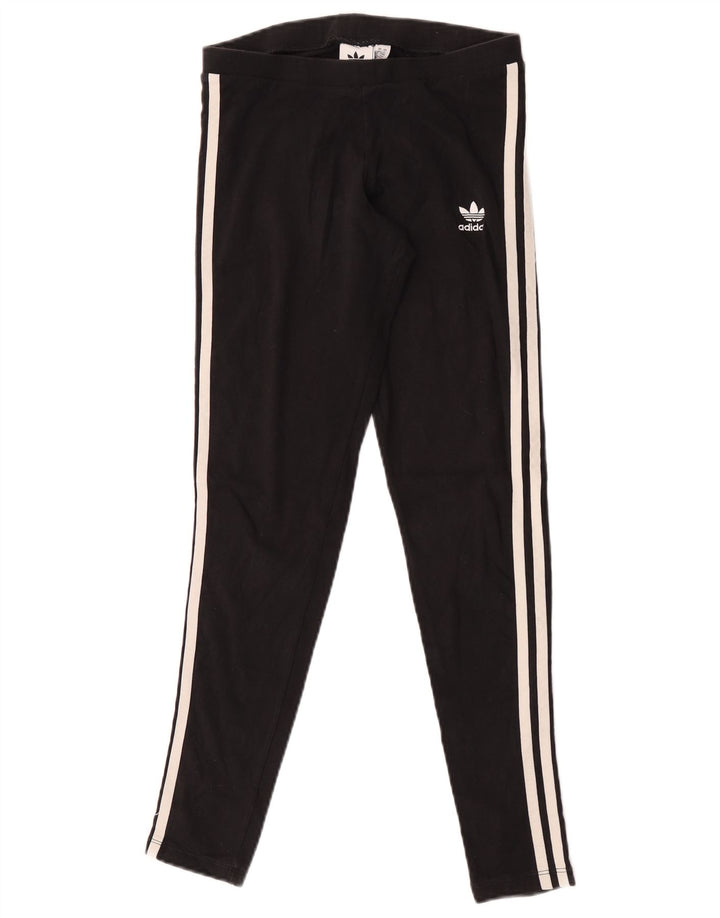 Женские леггинсы Adidas UK 10, маленькие черные хлопковые