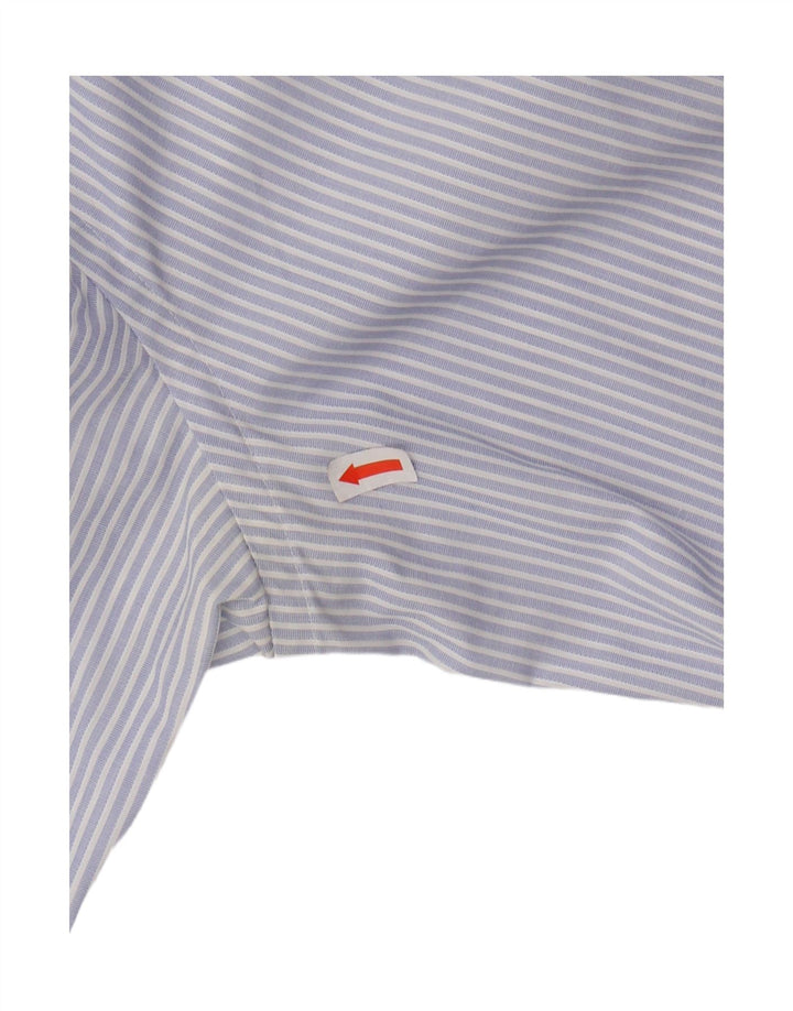 Мужская рубашка MASSIMO DUTTI, размер 15 38, средний синий в тонкую полоску, хлопок