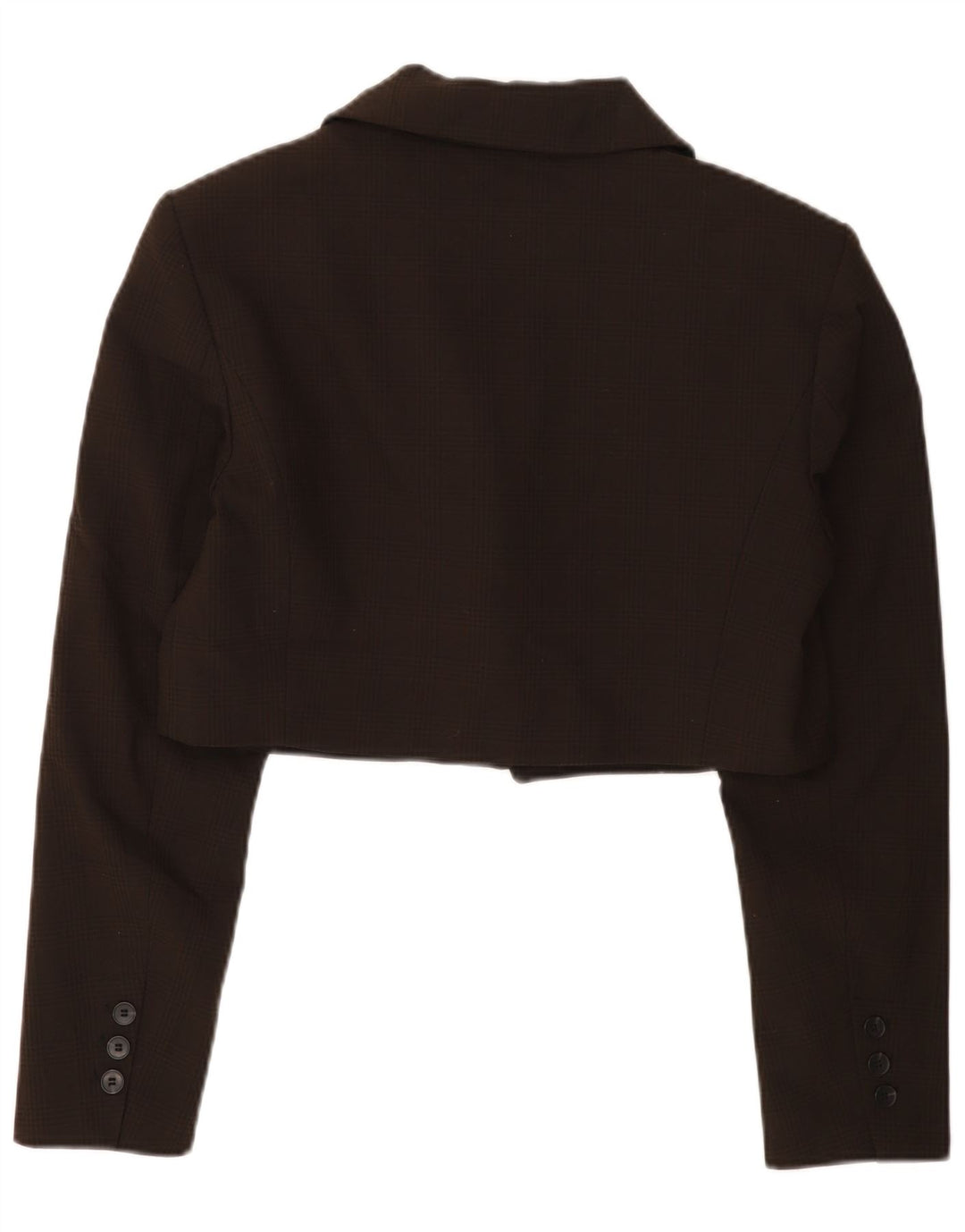 Женский укороченный пиджак на 1 пуговице Zara UK 16, большой коричневый полиэстер в клетку