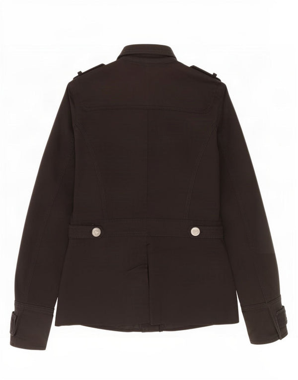Женская куртка в стиле милитари Massimo Dutti UK 10, маленькая, черный хлопок