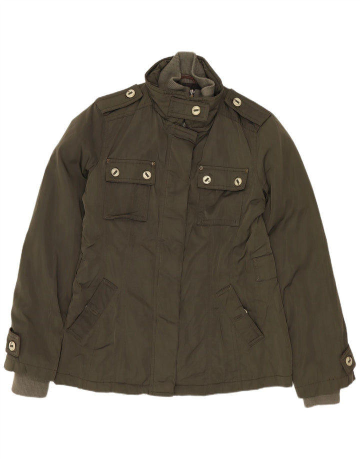 MASSIMO DUTTI Женская куртка в стиле милитари UK 14 Средний Хаки Полиэстер