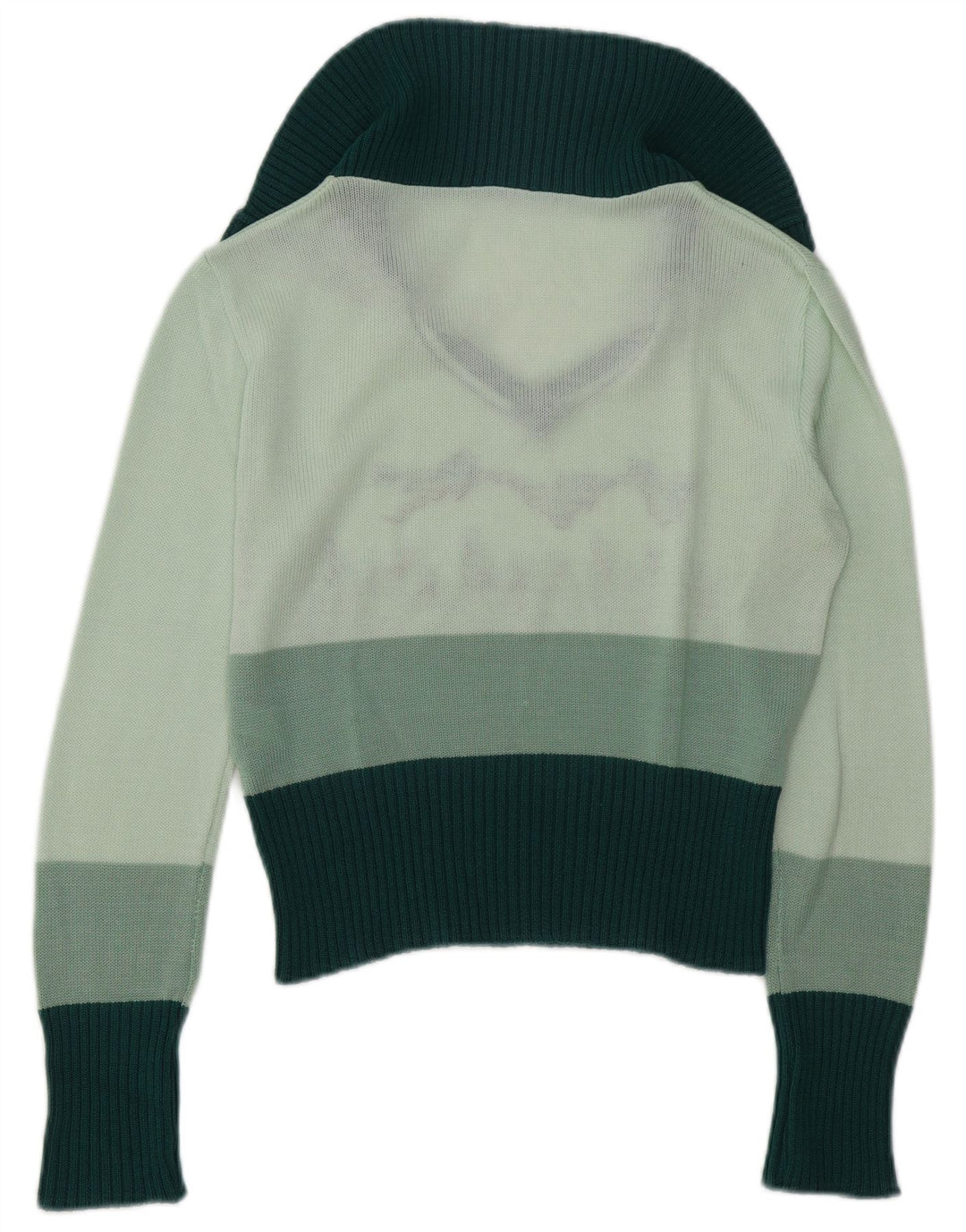Винтажный женский джемпер с воротником-поло с рисунком, Великобритания, 14, средний зеленый цвет
