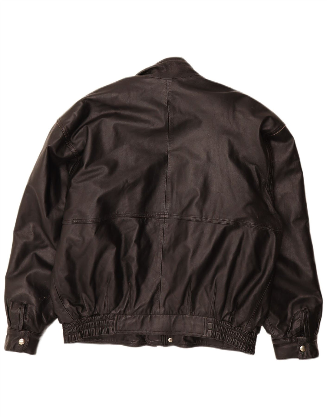 Винтажная мужская кожаная куртка UK 40, большая черная кожаная