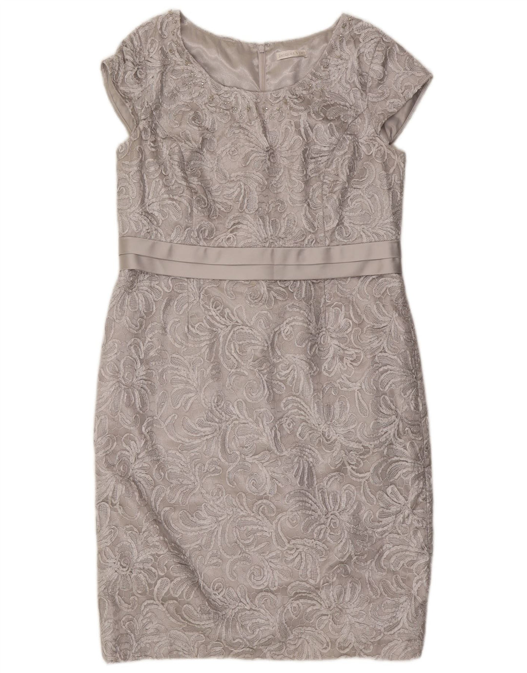 Женское платье-футляр Jacques Vert UK 16, большой серый полиэстер