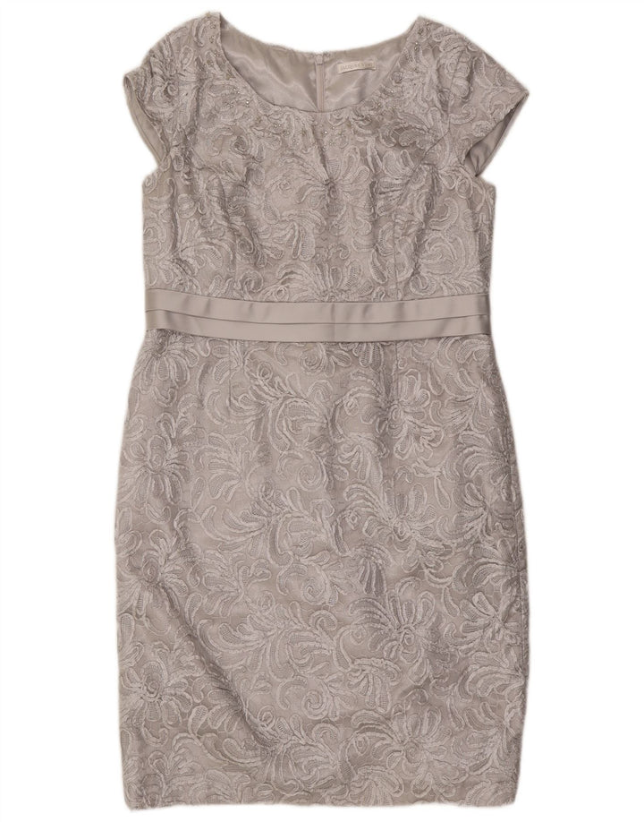 Женское платье-футляр Jacques Vert UK 16, большой серый полиэстер