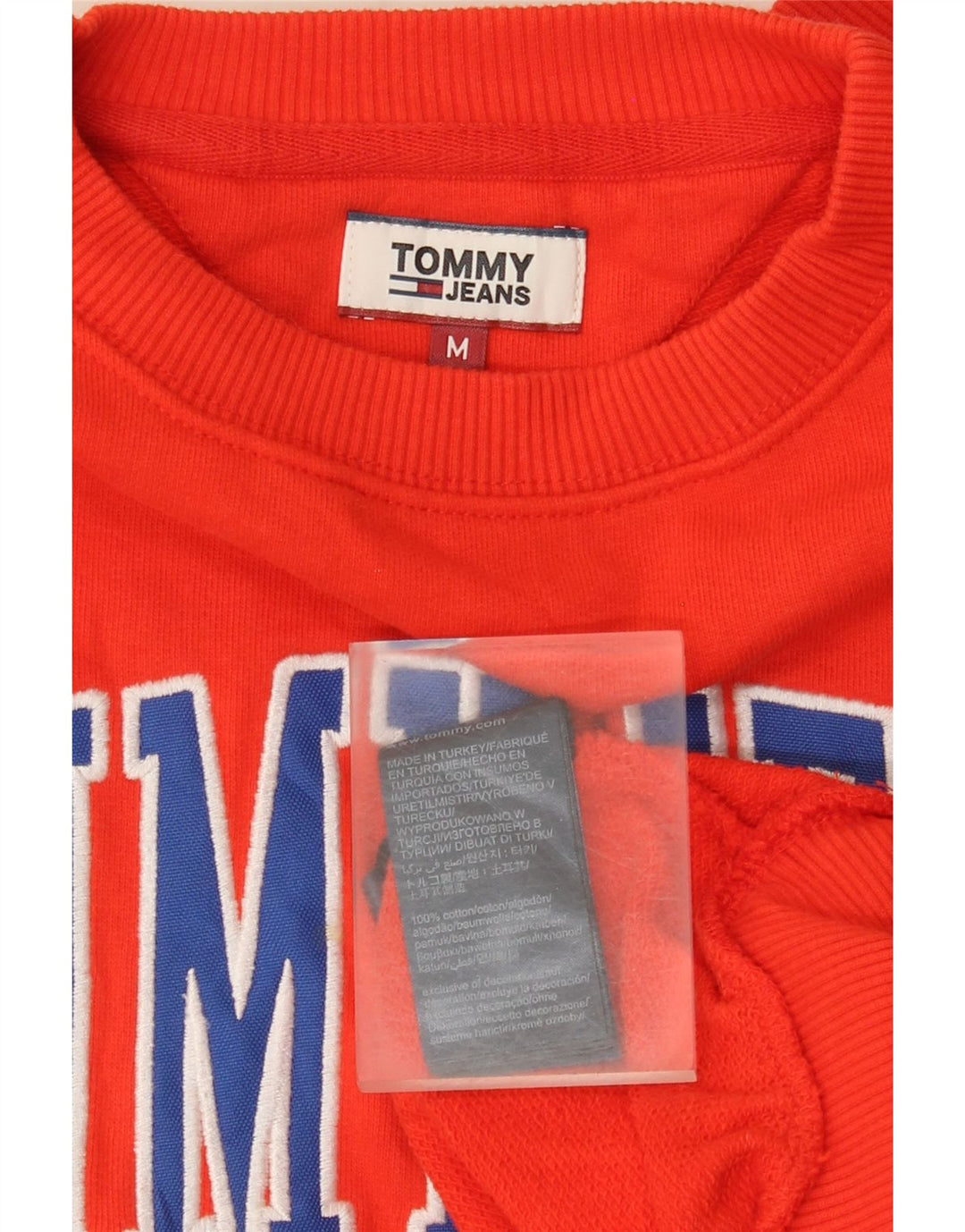 Женский свитер с рисунком Tommy Hilfiger UK 14, средний оранжевый
