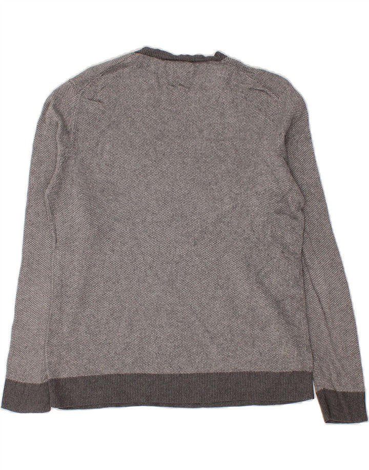 EDDIE BAUER Mens V-Neck Jumper Sweater Small Grey Cotton Vintage Eddie Bauer and Second-Hand Eddie Bauer from Messina Hembry 