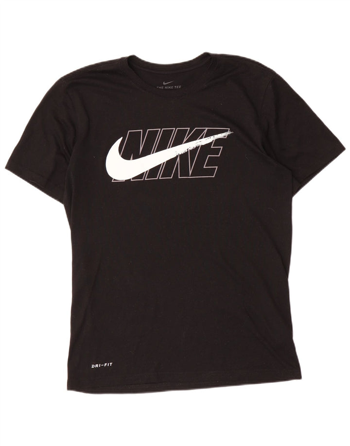 Мужская футболка Nike Dri Fit с графическим рисунком, маленький черный полиэстер