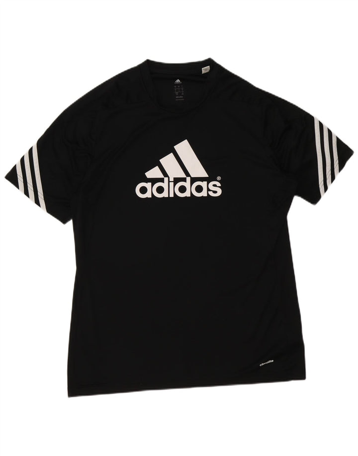 Мужская футболка Adidas Climalite с рисунком, большой черный полиэстер