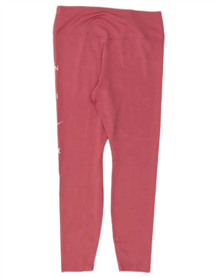 Женские леггинсы с рисунком Nike Dri Fit UK 14, большой розовый полиэстер